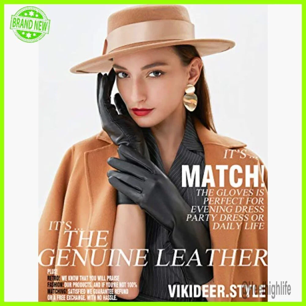 Genuine Leather Touchscreen Gloves X-Large Winter Warm Lined Elegant